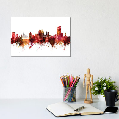 Swansea, Wales Skyline by Michael Tompsett - Wrapped Canvas Gallery-Wrapped Canvas Giclée
