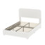 Structure de lit Boucle avec tête de lit à hauteur réglable, lit plateforme moderne avec tête de lit courbée, lit plateforme élégant en tissu à profil bas Boucle, aucun sommier requis, assemblage facile, blanc-1068568462