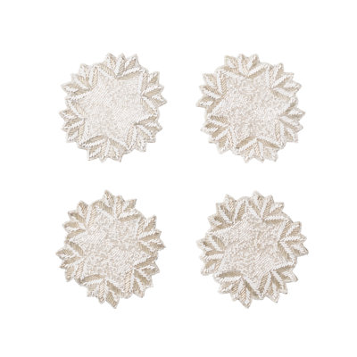 Winter Lace 4 Piece Coaster Set in a Gift Bag