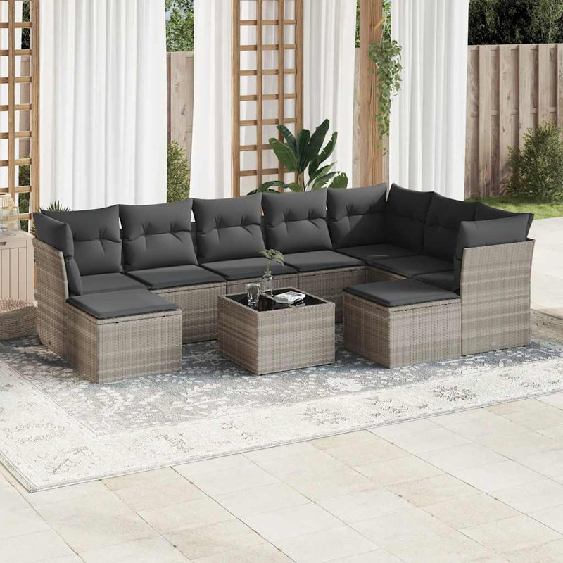  Garden Sofa Set Light Grey
