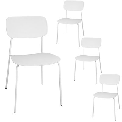 Chaise de salle à manger de patio moderne intérieur / extérieur - polypropylène durable, conception résistante aux intempéries