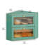 Boîte à pain de coin en bambou pour la cuisine, rangement de pain à double couche de comptoir, rangement pour pain de grande capacité, bac avec porte transparente en acrylique ondulé (bleu antique)-1705119692