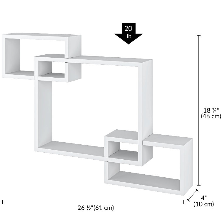 Greenco Set of 3 Floating Wall U Shelves, Floating Wall Shelves, Storage  Shelves White Finish