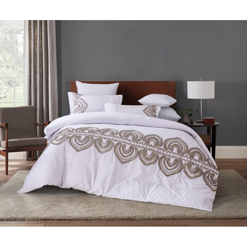 Cotton Twill Duvet Cover, Full/Queen Duvet Cover + 2 Shams, Gray