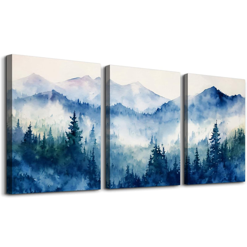 3 Piece No Frame Print on Canvas