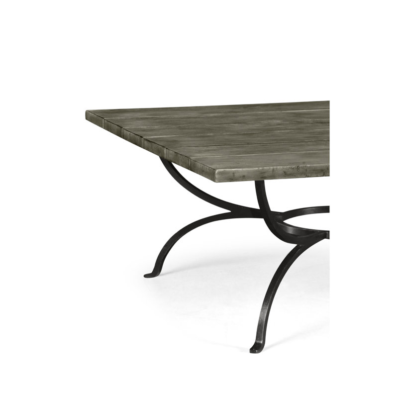 Casually Country Solid Wood Coffee Table, Antique Dark Gray