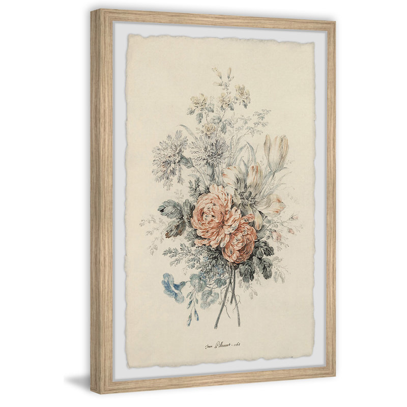 "Bouquet de fleurs", reproduction encadrée, H 36 po x l 24 po