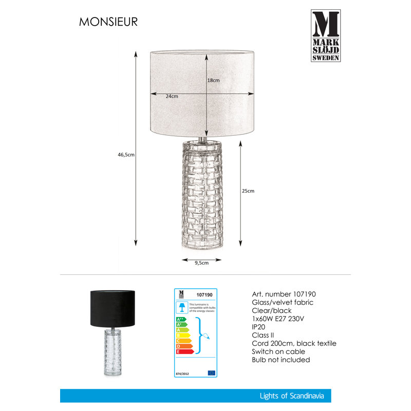 Osvaldo Glass Table Lamp