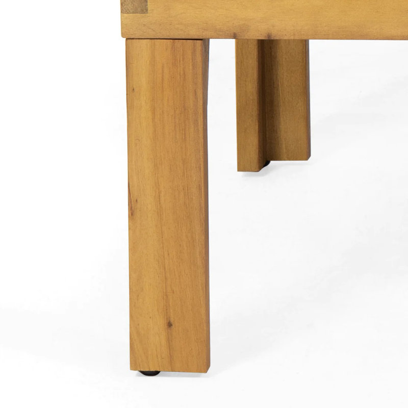  Ensemble de causeuse en bois d'acacia et osier avec coussins et table basse, beige acajou