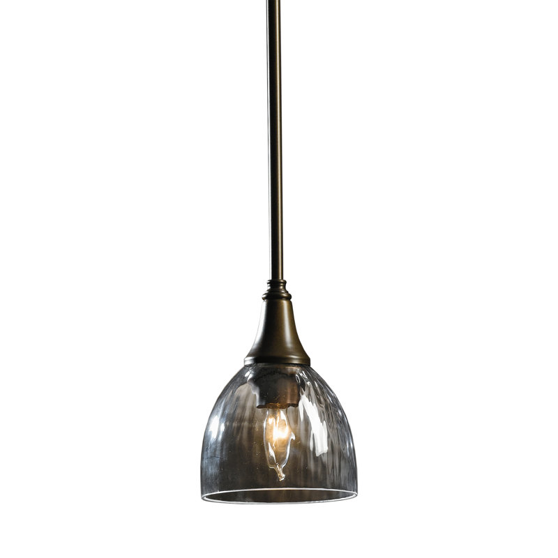 Luminaire suspendu en forme de dôme 1 lumière Trumpet, Eau, Bronze translucide