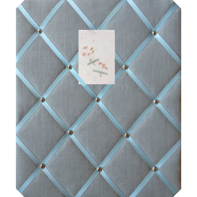 Fabric Covered, 60cm H x 48cm W, Duck Egg Blue/Chrome