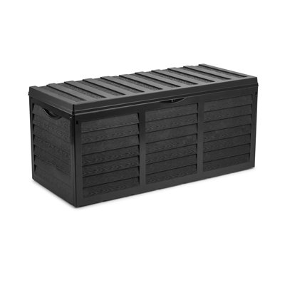 Rustic State 84 Gallons Gallon Water Resistant Resin Lockable Deck Box with Wheels in Black by Rustic State