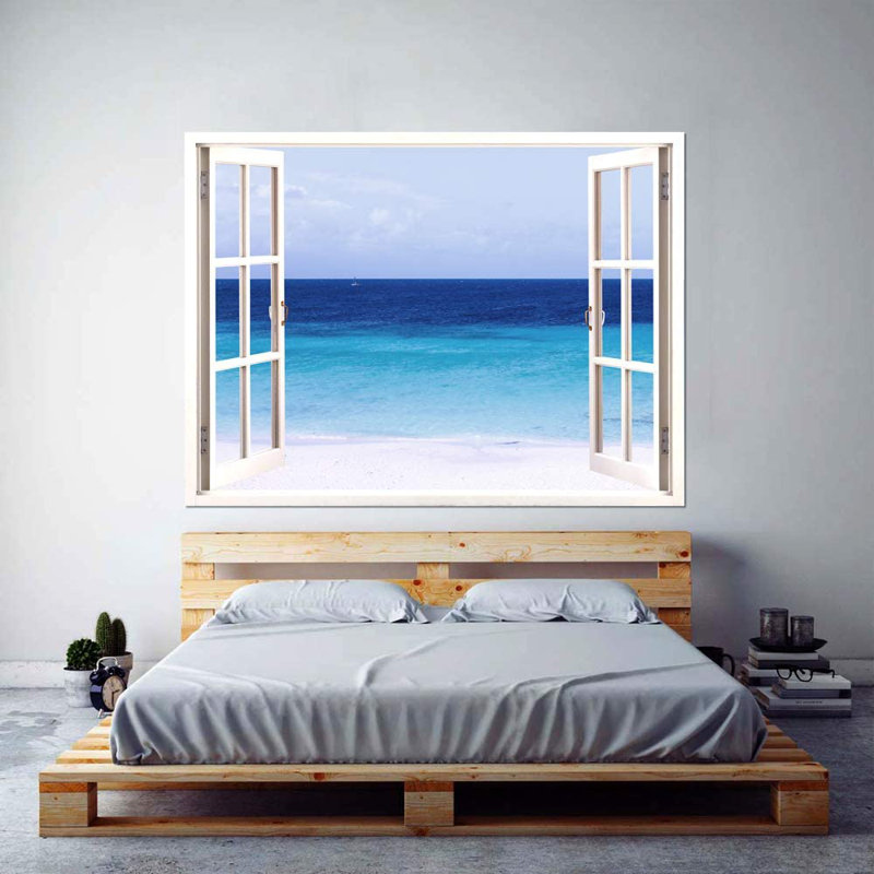 Vaste mur lisse bleu de la mer, L 32 po x l 24 po