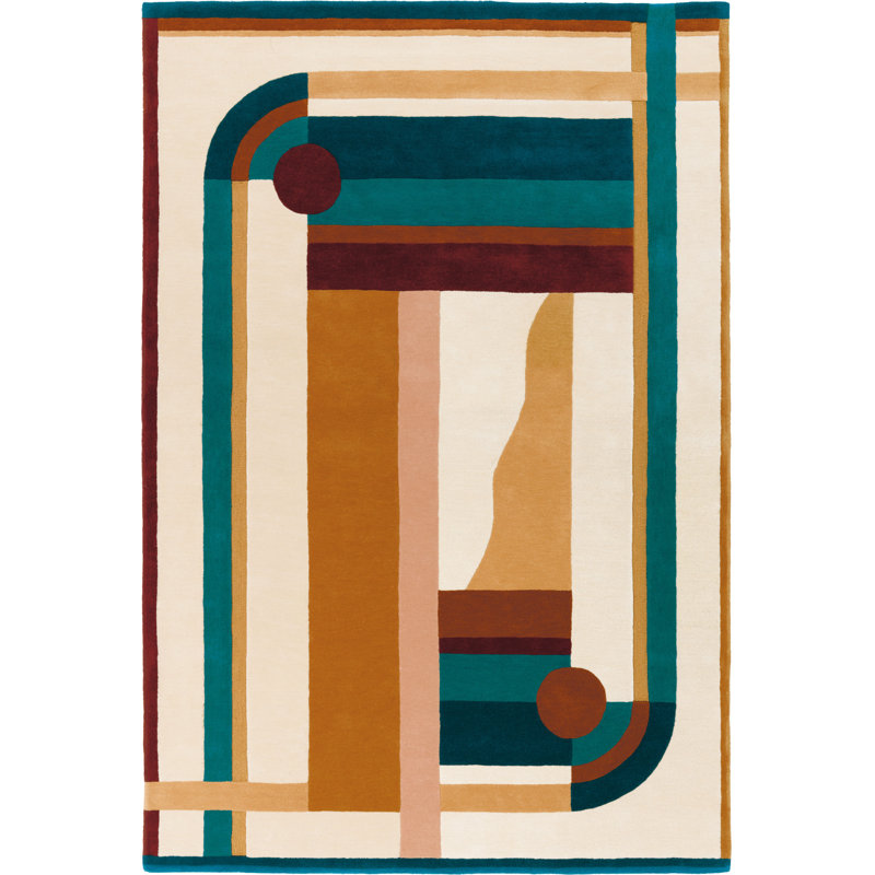 Hacienda Hand Tufted Wool Area Rug, Rectangle 5'5" x 7'8"
