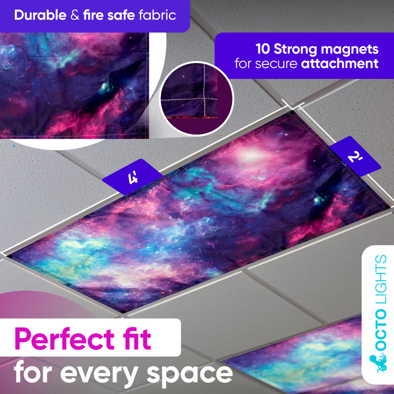 Purple Nebula Magnetic Polyester Fluorescent LED Light Covers