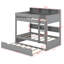 Lit superposé avec rangement et lit gigogne, structure de lit superposé en bois peu encombrante avec tablettes de chevet-303267746-303267747