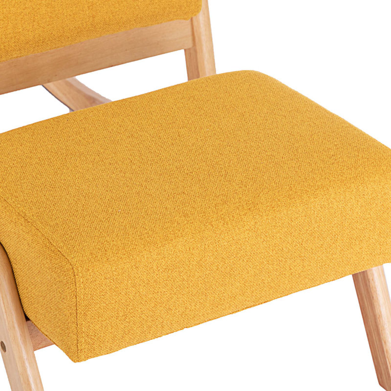Chaise berçante Solid + PlyWood, Tissu de polyester jaune