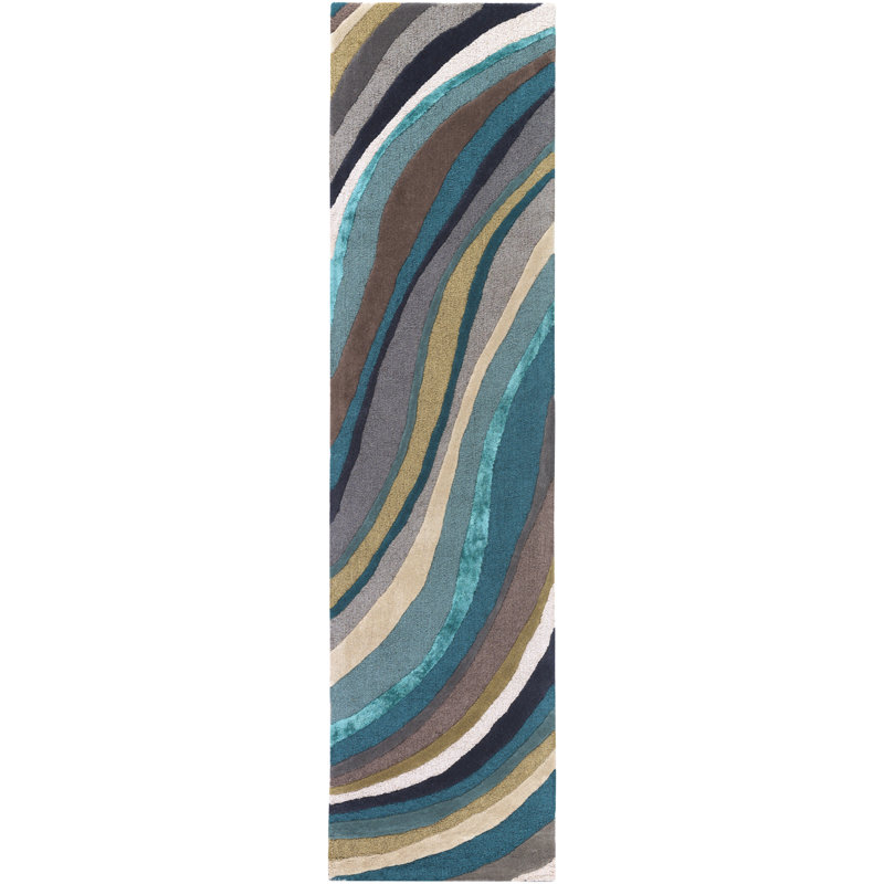 Pena Hand Tufted Abstract Indoor Rug, Runner 2' x 8'