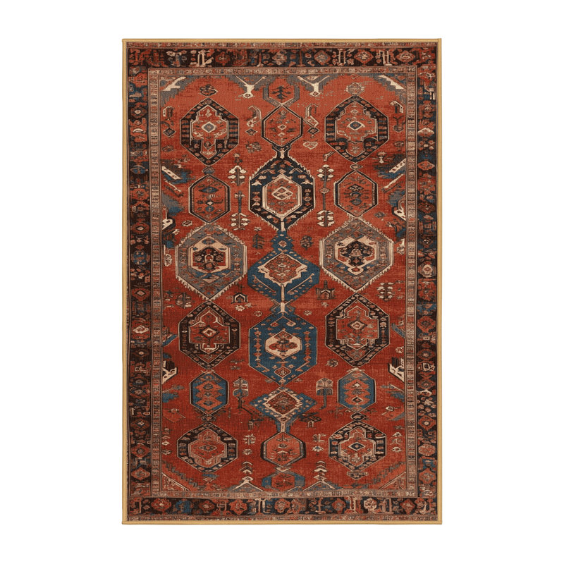 Machine Washable Persian Brown Area Rug, Rectangle 2' x 3'
