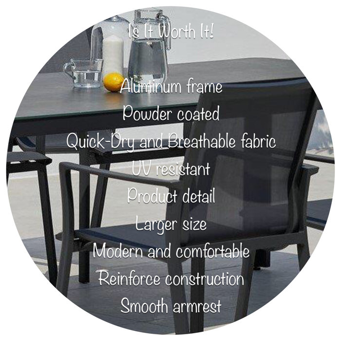 Latitude Run® Cebes Rectangular 8 - Person 87" Long Aluminum Dining Set ...