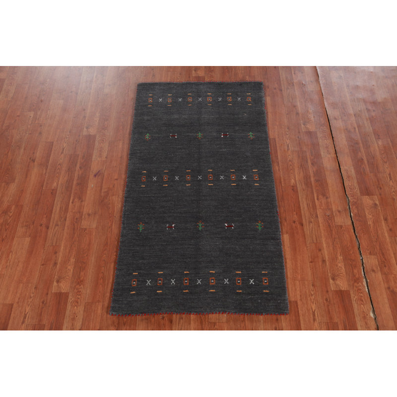 Tapis tribal gris Gabbeh 3 x 5