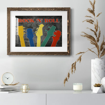 Rock And Roll - Matted and Framed Under Acrylic Glass, Large Living Room Wall Art