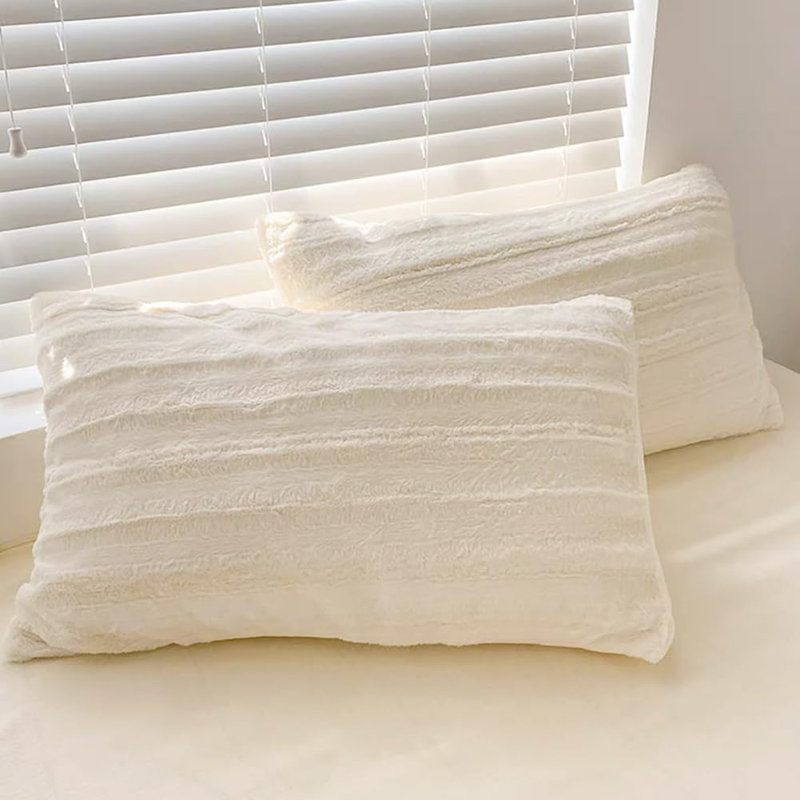 Housse de couette moelleuse en cachemire de taille Plus, Blanc