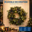 Couronne de Noël pré-illuminée de 61 cm (24 po) avec 20 lumières DEL, pommes de pin, baies bleues et eucalyptus