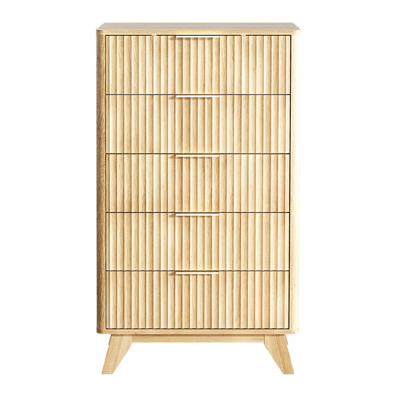 5 Drawer Grille Chest P2 Particleboard Density Board 23.7" W, Oak