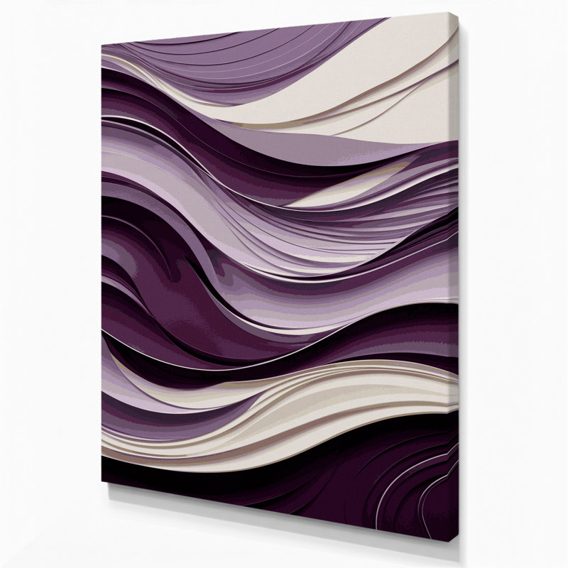 «Abstract Landscape 68», art mural sur toile mauve, H 20 po x l 16 po