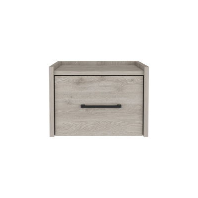 Floating Nightstand Calion, Bedroom, Light Gray