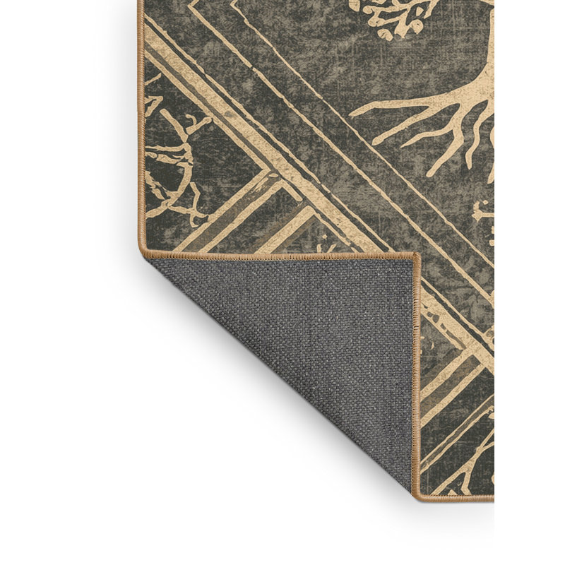 Tapis moelleux moelleux à motif de treillis d'inspiration mondiale Marvine, 5 x 8