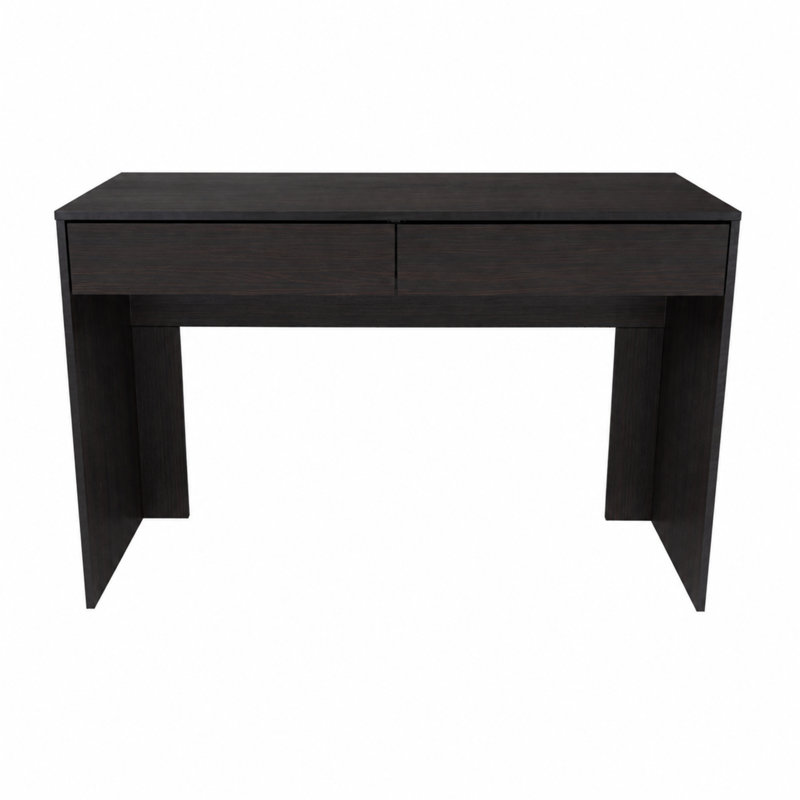 Oslo Computer Desk with Two Drawers and Storage, Black Wenge