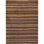Gabbeh Wool Striped Area Rug in Orange/Dark Brown/Green/Beige
