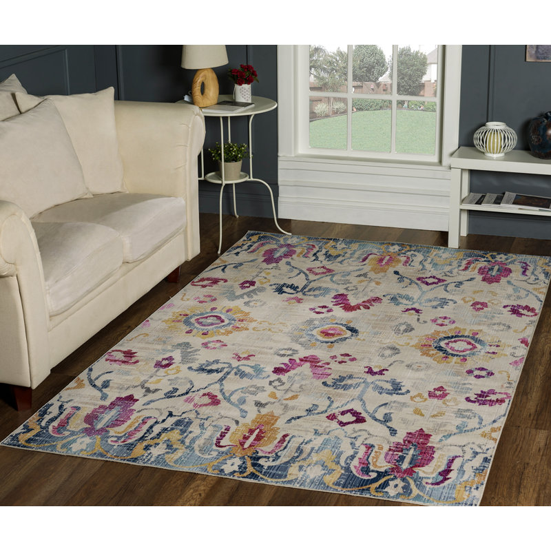 Morvant Floral Indoor Rug, Rectangle 7'8" x 10'2"