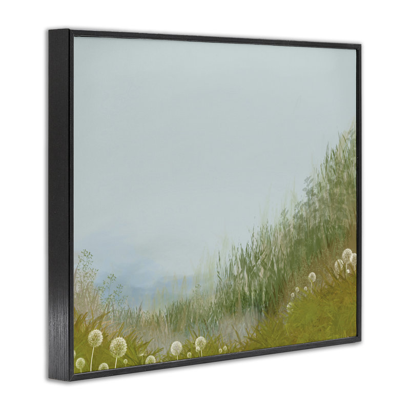 Misty Meadow Hill Framed Giclee, design by Renel Peters, 11" H x 14" W, Midnight Black Framed Giclee