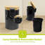 ROYALFORD Pedal Bin with Bamboo Lid and Removable Basket - Soft Close Round Waste Container for Kitchen, Bedroom, Bathroom, Office-99310395-99310394