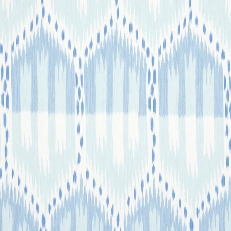 Bukhara Ikat Fabric,  Sky And Aqua
