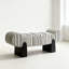 Banc rembourré en bois massif noir-481369067