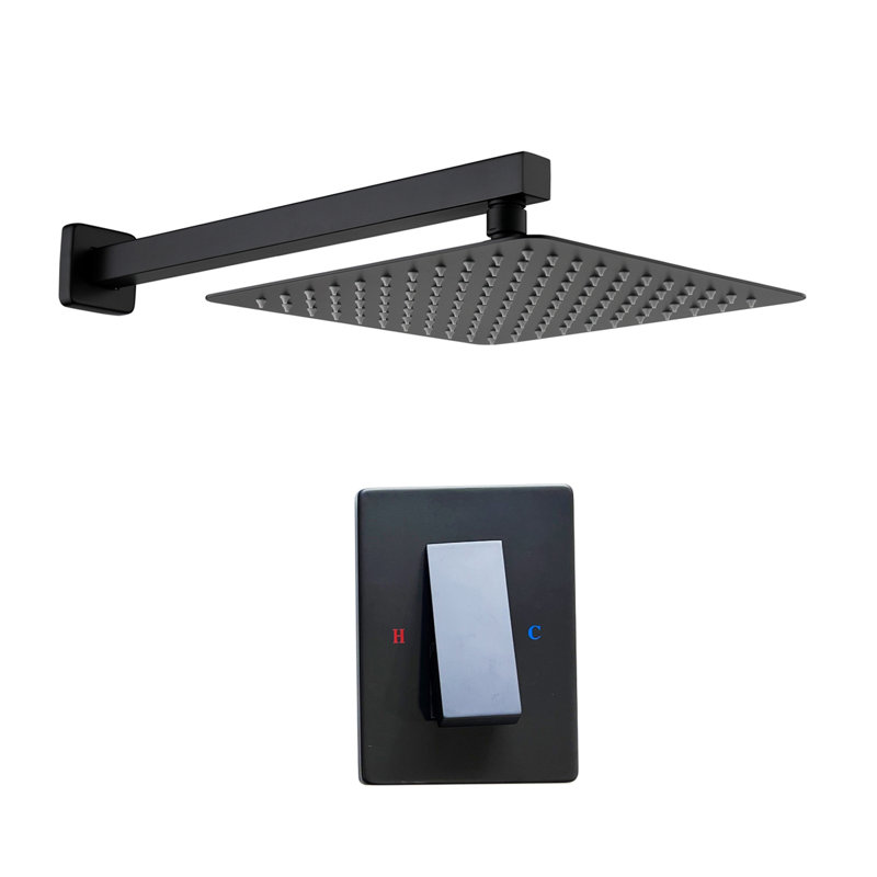 Topcraft 12" Wall Mount Rain Shower System with Handheld Shower, Bathroom Rainfall Shower Faucet Combo
