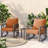 2-Person Outdoor Rocking Chair Set with Table and Cushions-1953454669