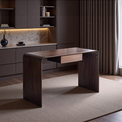 Simple Practical Drawer Storage Walnut Wood Desk