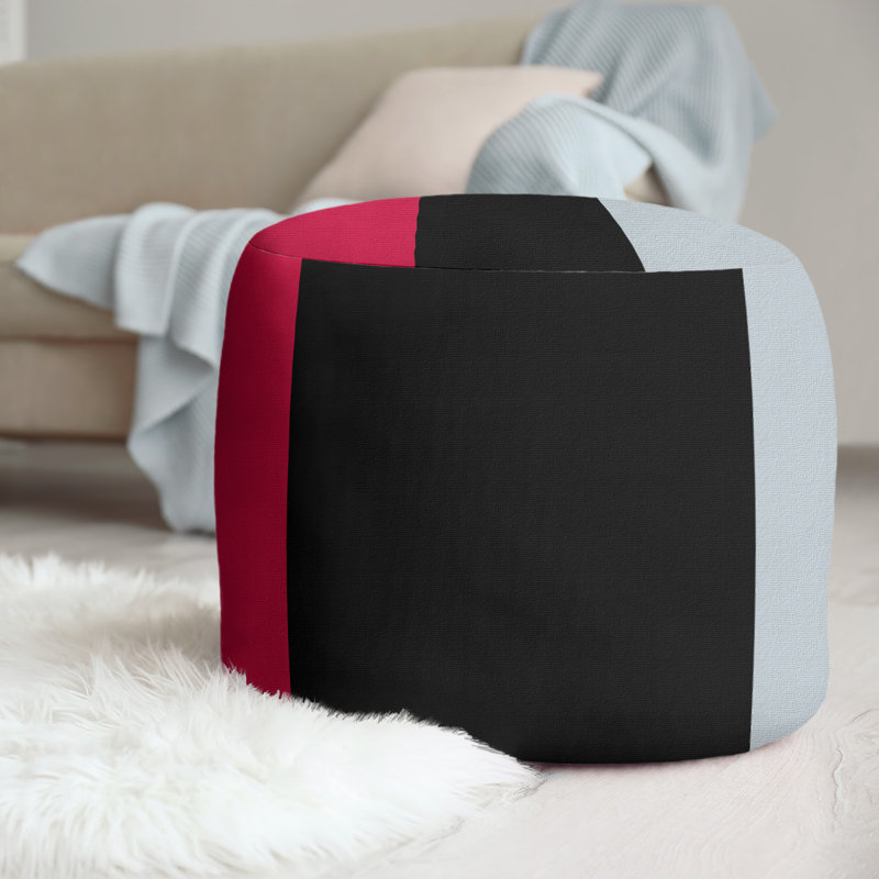 Repose-pieds repose-pieds rond 20,5" Houston, Rouge / Noir / Argent