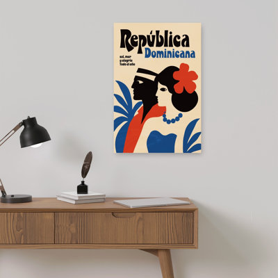 Dominican Republic Tropical Travel Colorful Retro Vibrant Beach Summer Wall Art Print