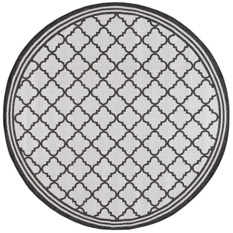 Ferrill 100 Performance Geometric Indoor/Outdoor Area Rug, Round 6'7"