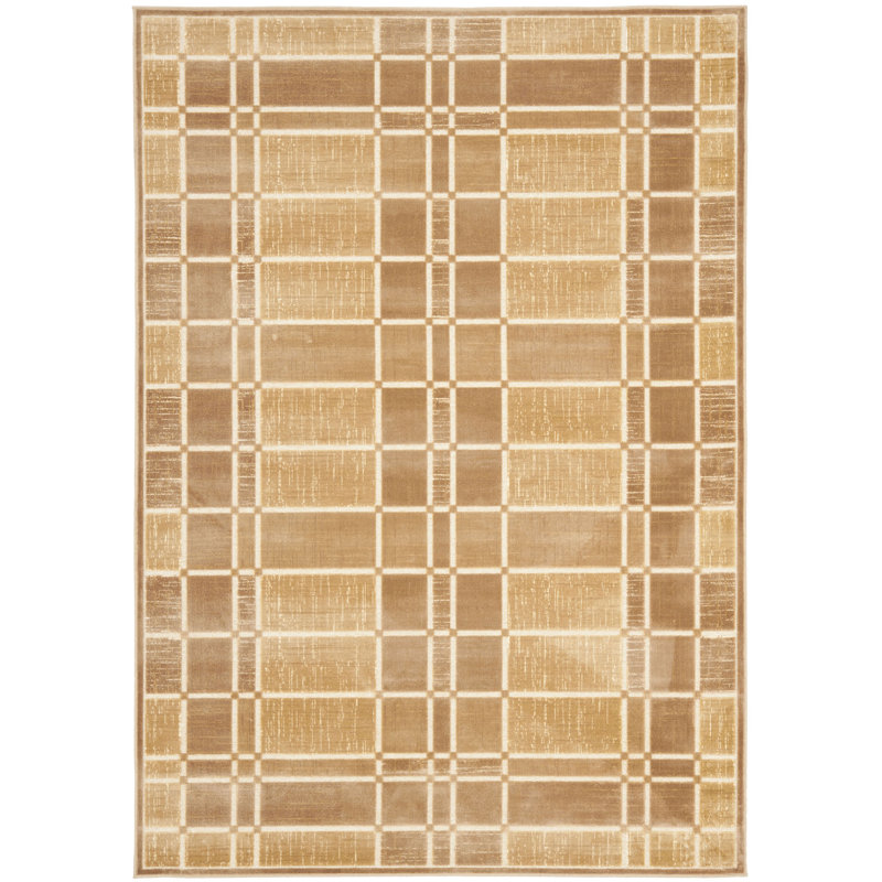 Tapis taupe tissé à la machine Scharff, Rectangle 8 pi x 11 pi 2 po