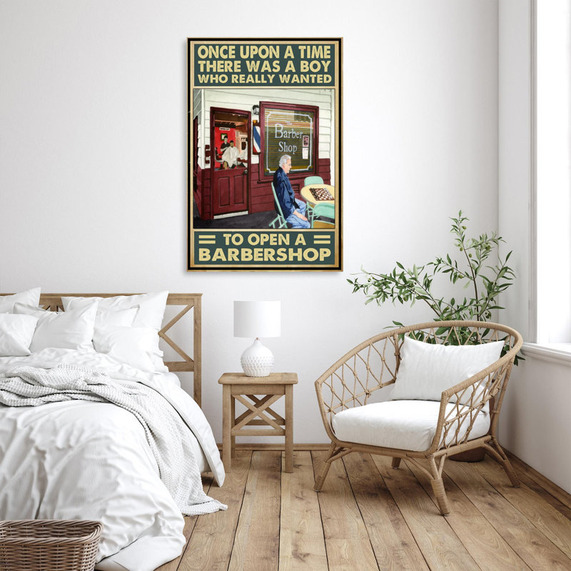 " A Boy To Open A Barbershop - 1 Piece Rectangle Graphic Art Print On Wrapped Canvas ", L 16 po x H 20 po