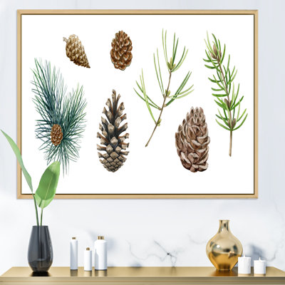 " Pine Branch Cone Set " Painting Print