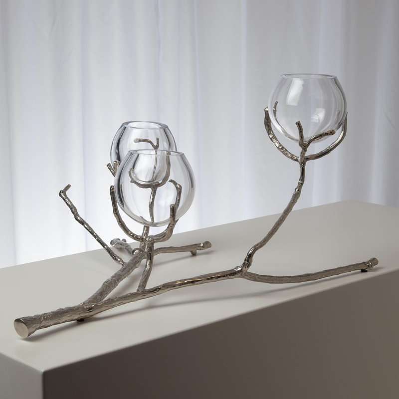 Twig 3 Vessel Large Vase, Nickel
