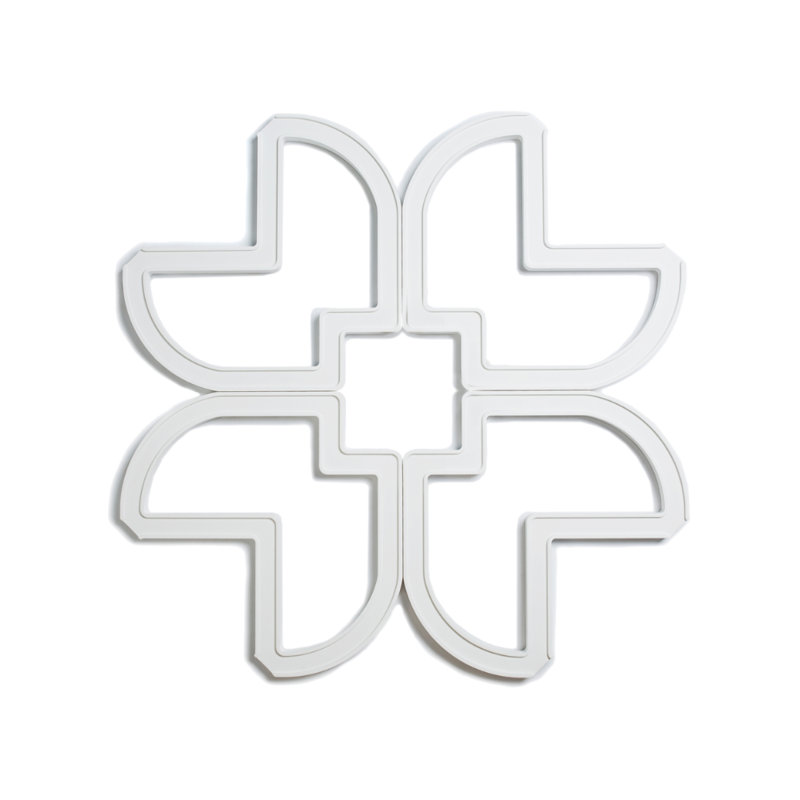 Interbois Fleur murale MDF avec apprêt blanc 3/4" x 14-1/2" x 14-1/2"
